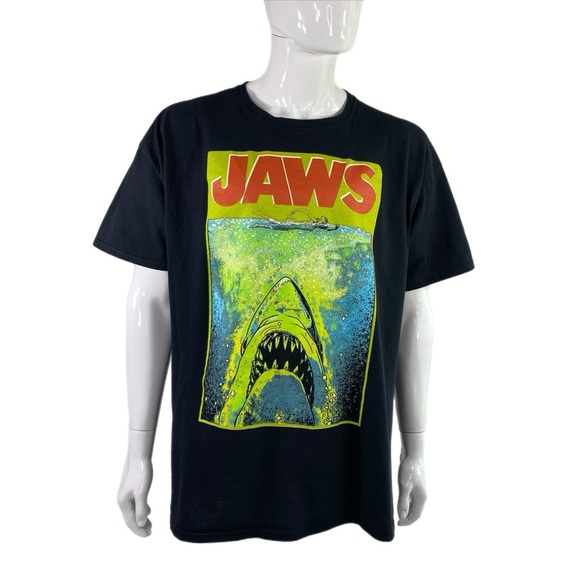 Jaws Men’s Surfacing Jaws Movie Black Tee - Picture 1 of 6